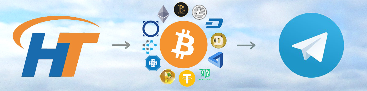 HT logo with cryptocurrencies