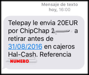 SMS Halcash ChipChap